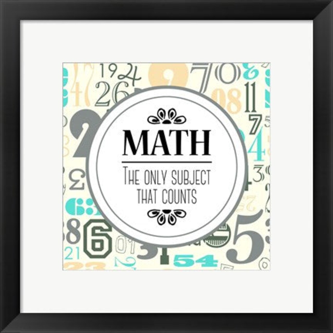 Framed Art Math The Only Subject That Counts Gray Wall Decor 18x24 Artwork